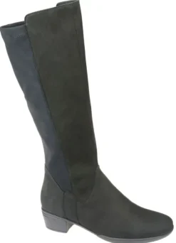 DAMES Hartjes - Wijdte G - 15492 Zwart - Uitneembaar voetbed - Schacht ca 38 cm