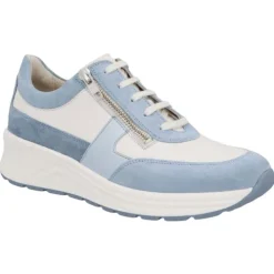 DAMES Solidus - Wijdte H - 46022 - Blauw met Wit - Uitneembaar Voetbed